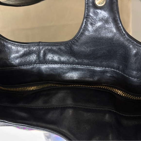Elegant Tory Burch Black Leather Tote Bag. - Picture 5 of 6
